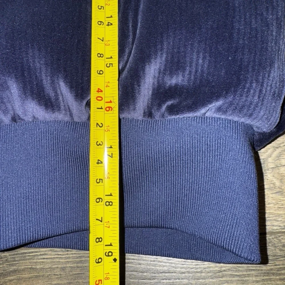 Victoria's Secret‎ Pink Ribbed Velour Crop Puffer Bomber Jacket Blue Gorpcore L